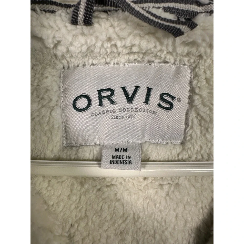 Orvis Classic Collection Mens Fleece Lined 1/4 Zip‎ Gray Pullover Sweater
